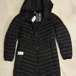 Lands' End Black Quilted Puffer Coat with Hood